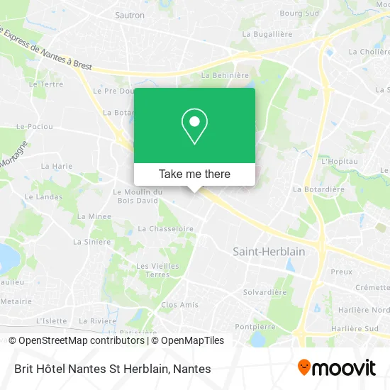 Brit Hôtel Nantes St Herblain map