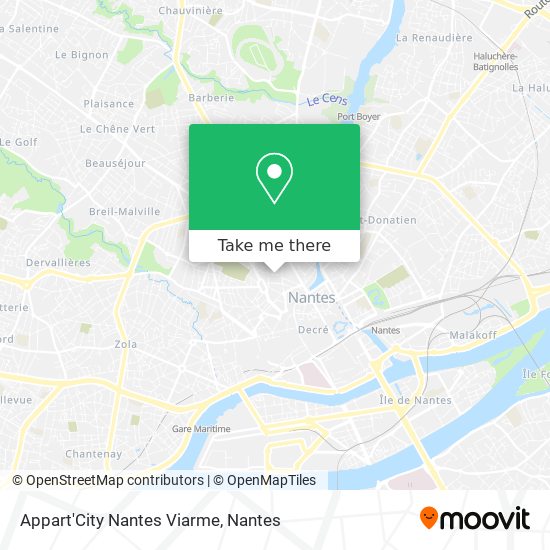 Mapa Appart'City Nantes Viarme