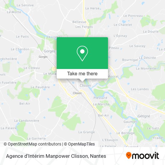 Mapa Agence d'Intérim Manpower Clisson