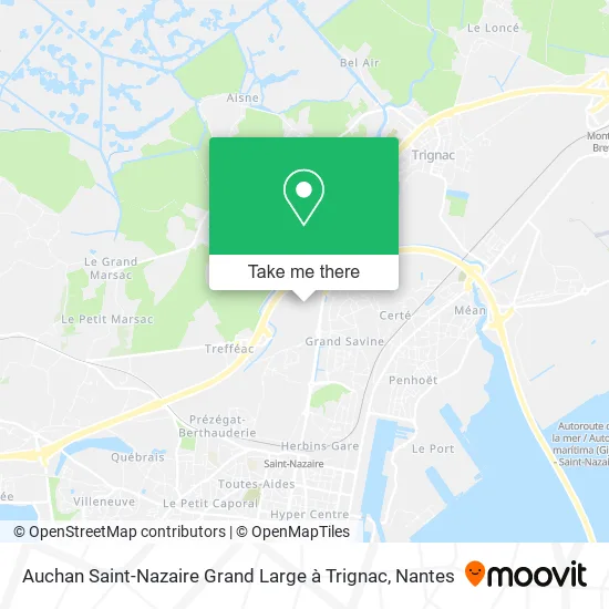 Mapa Auchan Saint-Nazaire Grand Large à Trignac