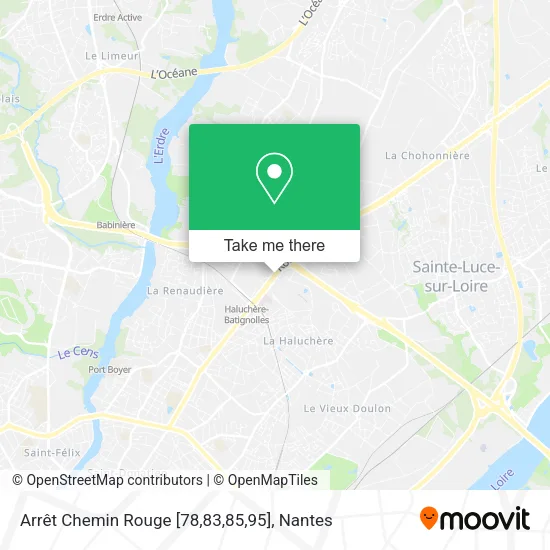Mapa Arrêt Chemin Rouge [78,83,85,95]