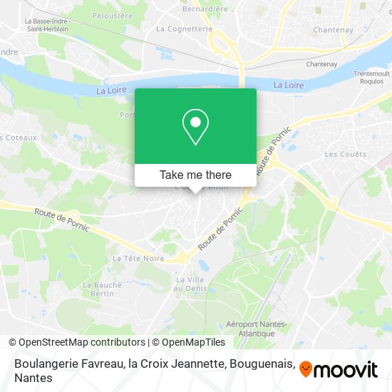 Boulangerie Favreau, la Croix Jeannette, Bouguenais map