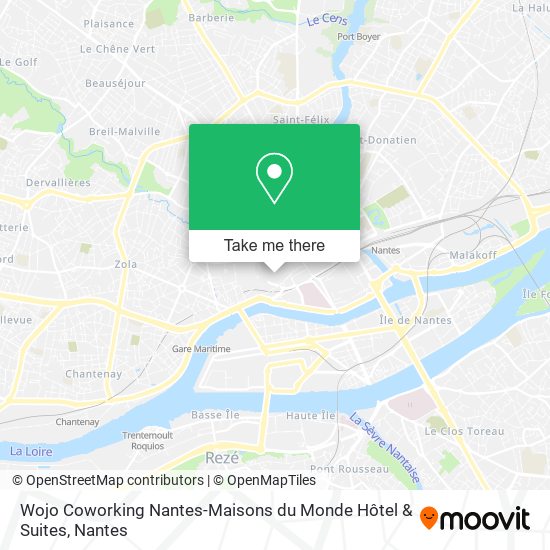 Wojo Coworking Nantes-Maisons du Monde Hôtel & Suites map