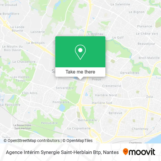 Agence Intérim Synergie Saint-Herblain Btp map