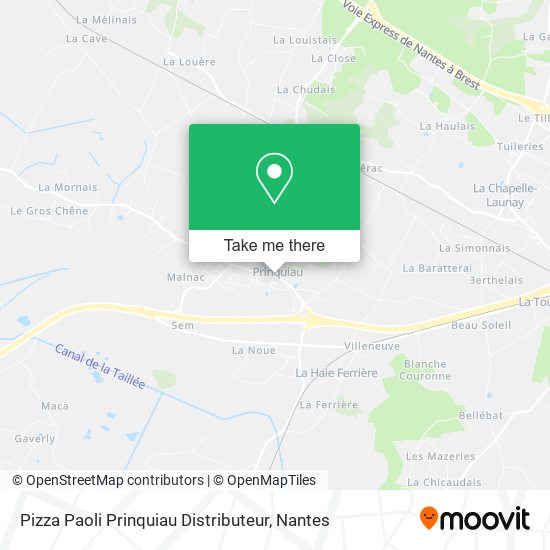 Pizza Paoli Prinquiau Distributeur map