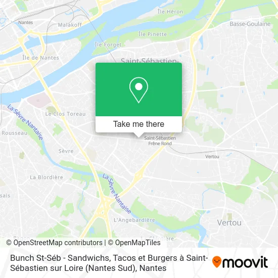 Bunch St-Séb - Sandwichs, Tacos et Burgers à Saint-Sébastien sur Loire (Nantes Sud) map