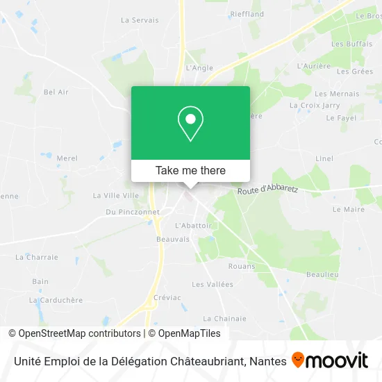 Mapa Unité Emploi de la Délégation Châteaubriant