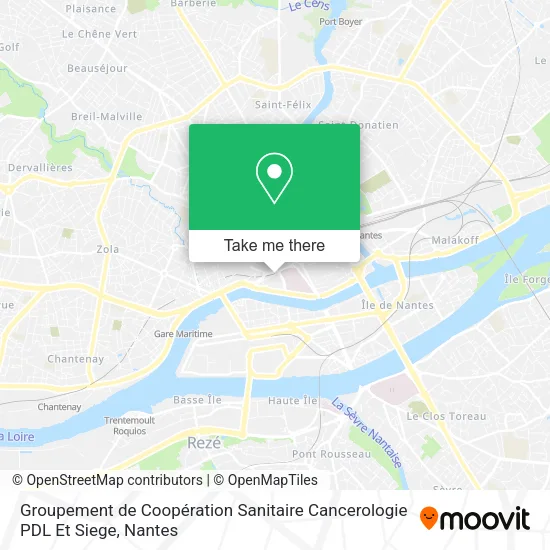 Mapa Groupement de Coopération Sanitaire Cancerologie PDL Et Siege