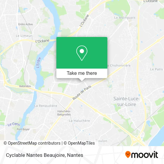 Cyclable Nantes Beaujoire map