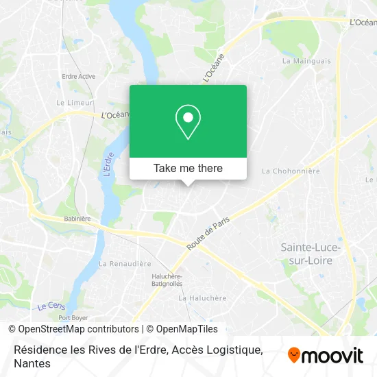 Mapa Résidence les Rives de l'Erdre, Accès Logistique
