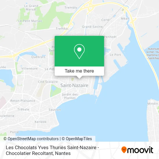Mapa Les Chocolats Yves Thuriès Saint-Nazaire - Chocolatier Recoltant