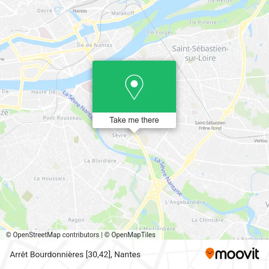 Mapa Arrêt Bourdonnières [30,42]