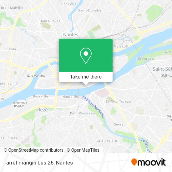 arrêt mangin bus 26 map