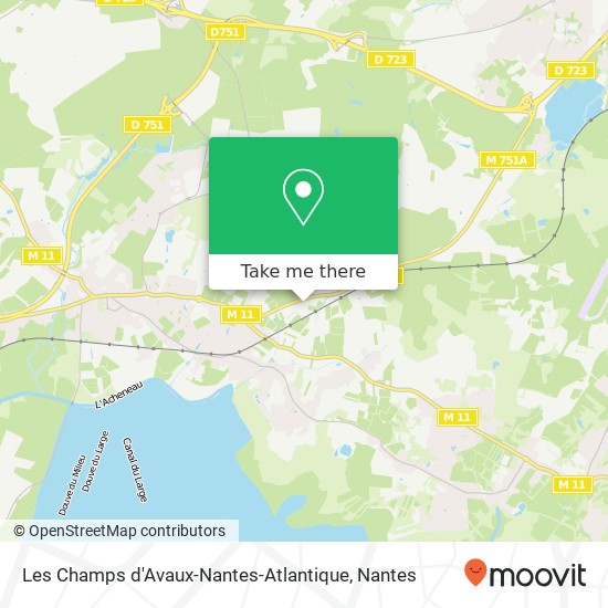 Mapa Les Champs d'Avaux-Nantes-Atlantique, Lieu-dit Les Champs d'Avaux 44830 Bouaye