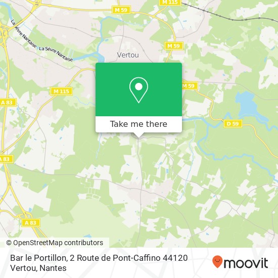 Mapa Bar le Portillon, 2 Route de Pont-Caffino 44120 Vertou