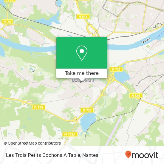 Mapa Les Trois Petits Cochons A Table, 13 Rue de Beaulieu 44340 Bouguenais