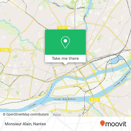 Mapa Monsieur Alain, 16 Rue Franklin 44000 Nantes