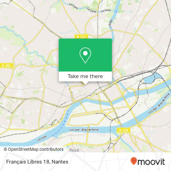 Mapa Français Libres 18, 18 Rue Franklin 44000 Nantes