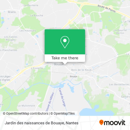 Mapa Jardin des naissances de Bouaye