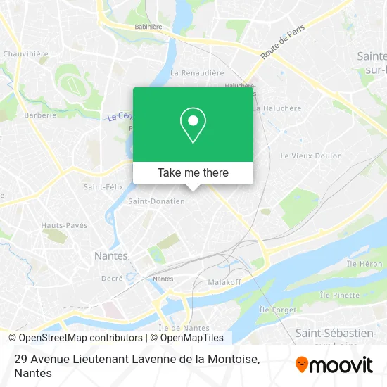 Mapa 29 Avenue Lieutenant Lavenne de la Montoise