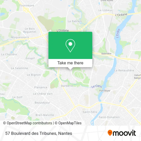 Mapa 57 Boulevard des Tribunes