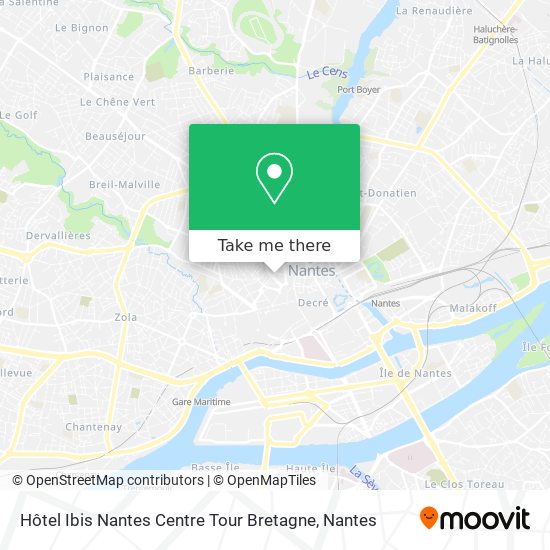 Hôtel Ibis Nantes Centre Tour Bretagne map