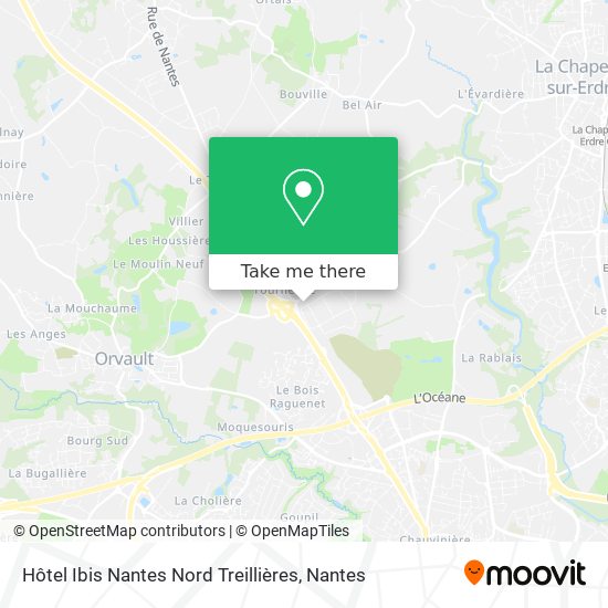 Hôtel Ibis Nantes Nord Treillières map
