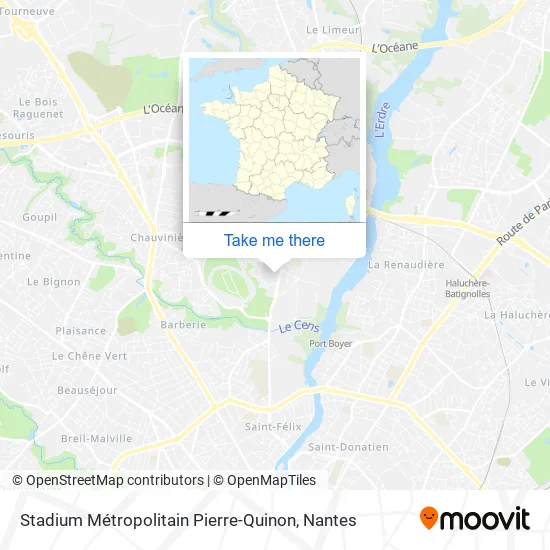 Stadium Métropolitain Pierre-Quinon map