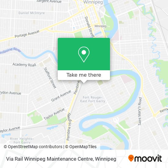 Via Rail Winnipeg Maintenance Centre map