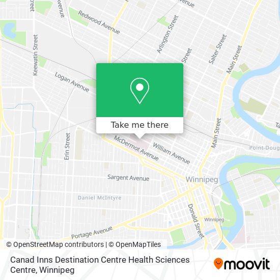 Canad Inns Destination Centre Health Sciences Centre map