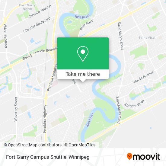 Fort Garry Campus Shuttle map