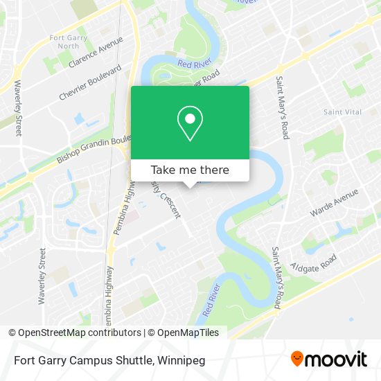 Fort Garry Campus Shuttle map