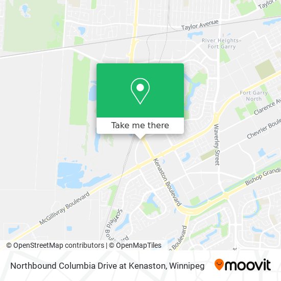 Northbound Columbia Drive at Kenaston map