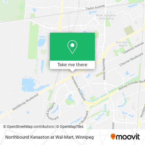 Northbound Kenaston at Wal-Mart map