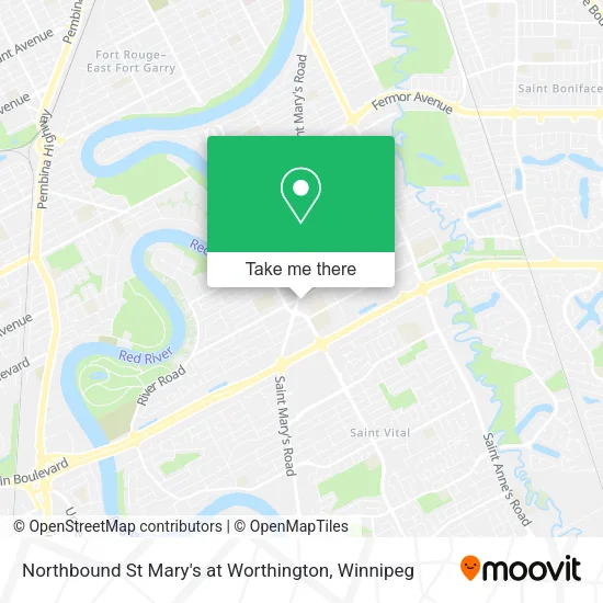 Northbound St Mary's at Worthington map