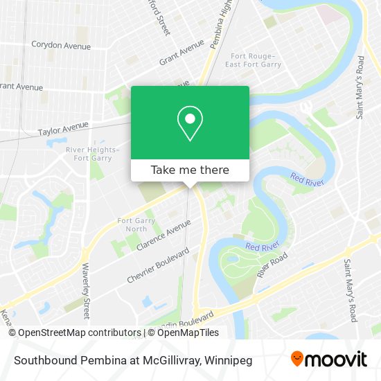 Southbound Pembina at McGillivray map