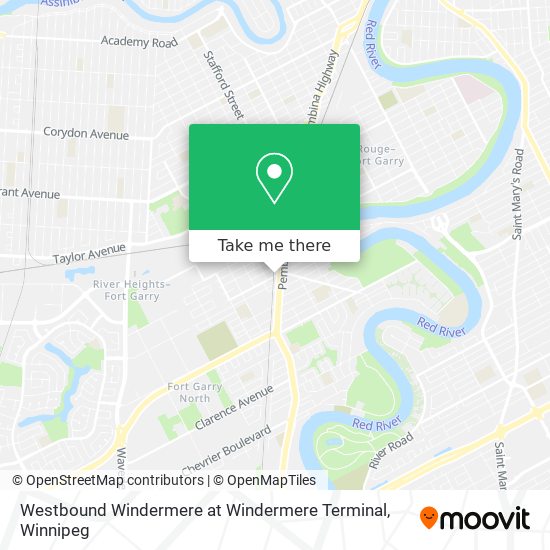 Westbound Windermere at Windermere Terminal map