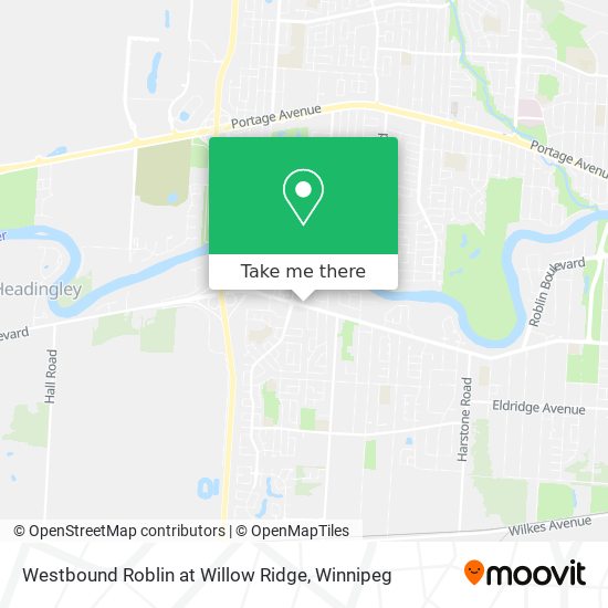 Westbound Roblin at Willow Ridge map