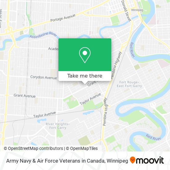 Army Navy & Air Force Veterans in Canada map