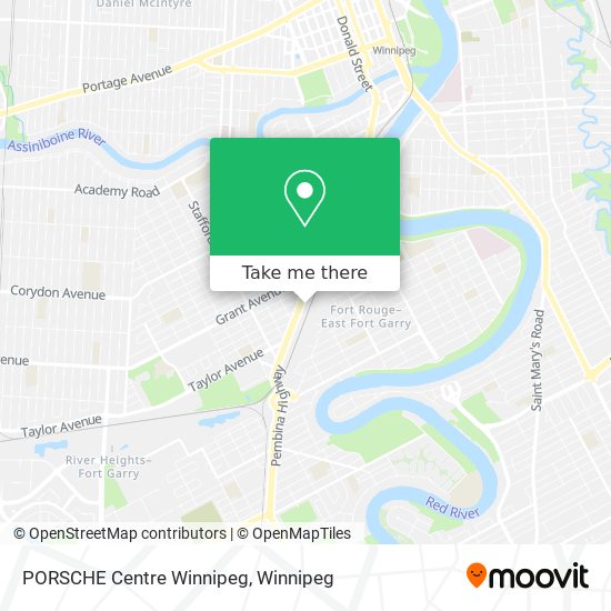 PORSCHE Centre Winnipeg map