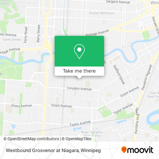 Westbound Grosvenor at Niagara map