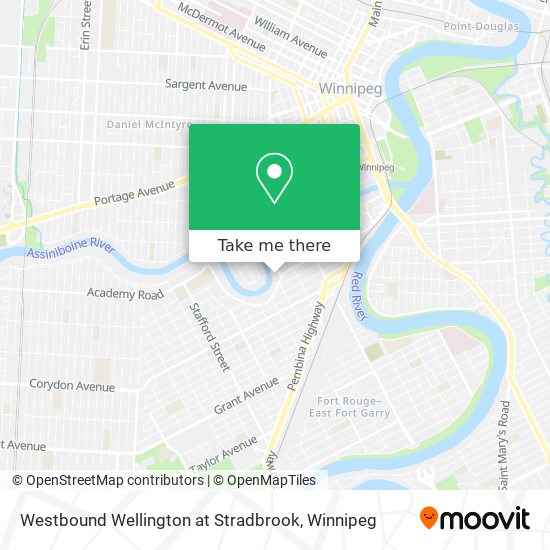 Westbound Wellington at Stradbrook map