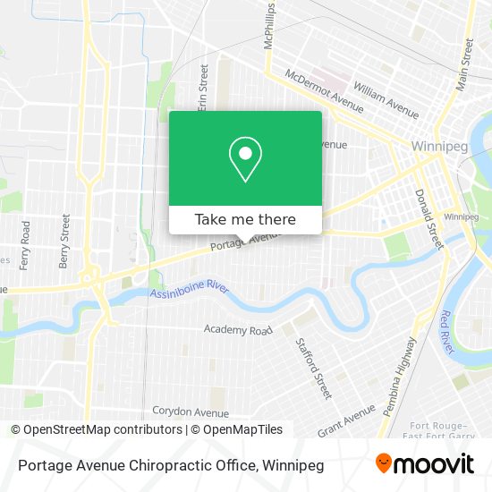 Portage Avenue Chiropractic Office map