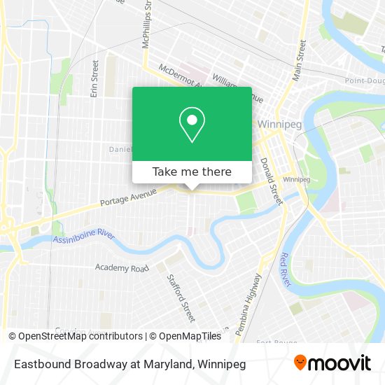 Eastbound Broadway at Maryland map