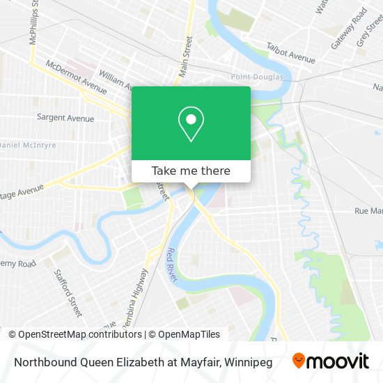 Northbound Queen Elizabeth at Mayfair map