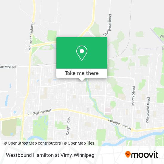 Westbound Hamilton at Vimy map