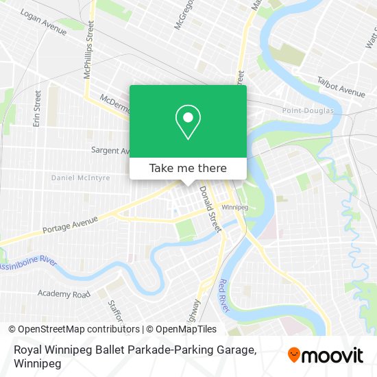 Royal Winnipeg Ballet Parkade-Parking Garage map