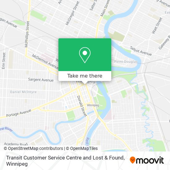 Transit Customer Service Centre and Lost & Found map