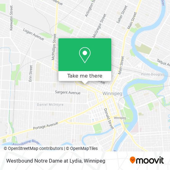 Westbound Notre Dame at Lydia map