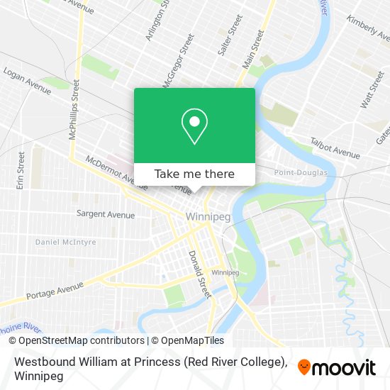 Westbound William at Princess (Red River College) map